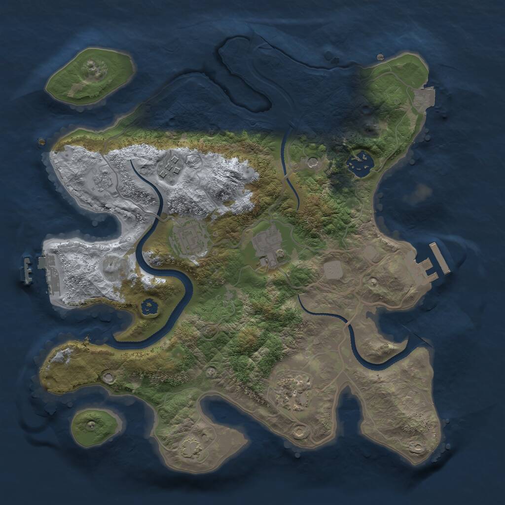 Rust Map: Procedural Map, Size: 3000, Seed: 18690, 11 Monuments