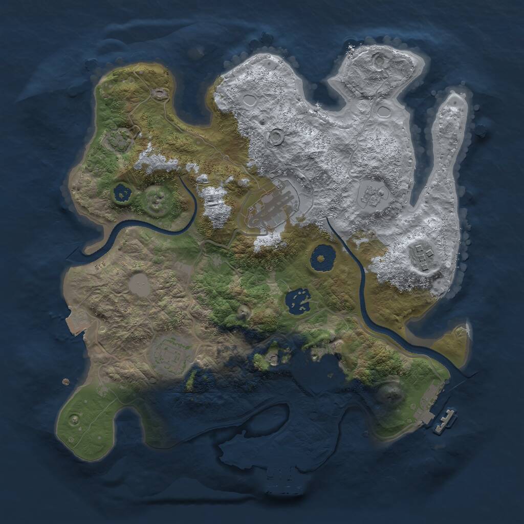Rust Map: Procedural Map, Size: 3000, Seed: 28232, 11 Monuments