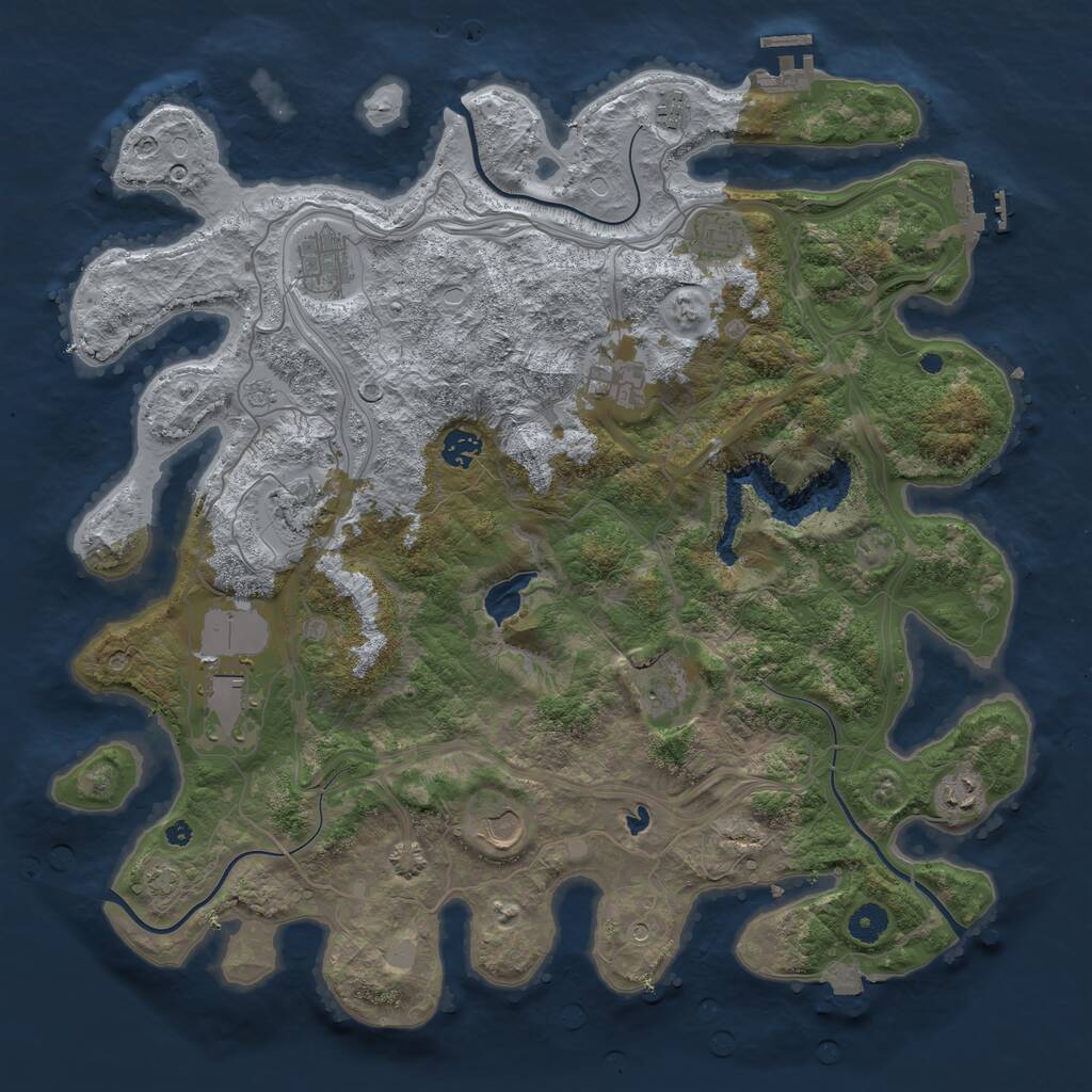 Rust Map: Procedural Map, Size: 4250, Seed: 62518467, 16 Monuments