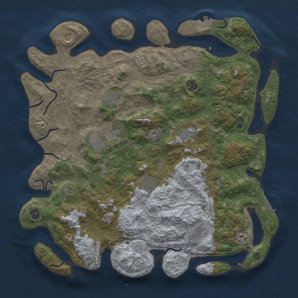 Rust Map: Procedural Map, Size: 4500, Seed: 10241978, 19 Monuments