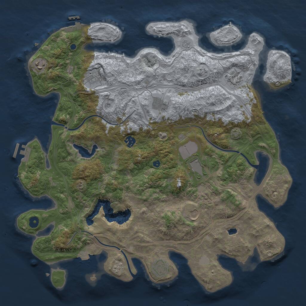 Rust Map: Procedural Map, Size: 4250, Seed: 483277412, 15 Monuments
