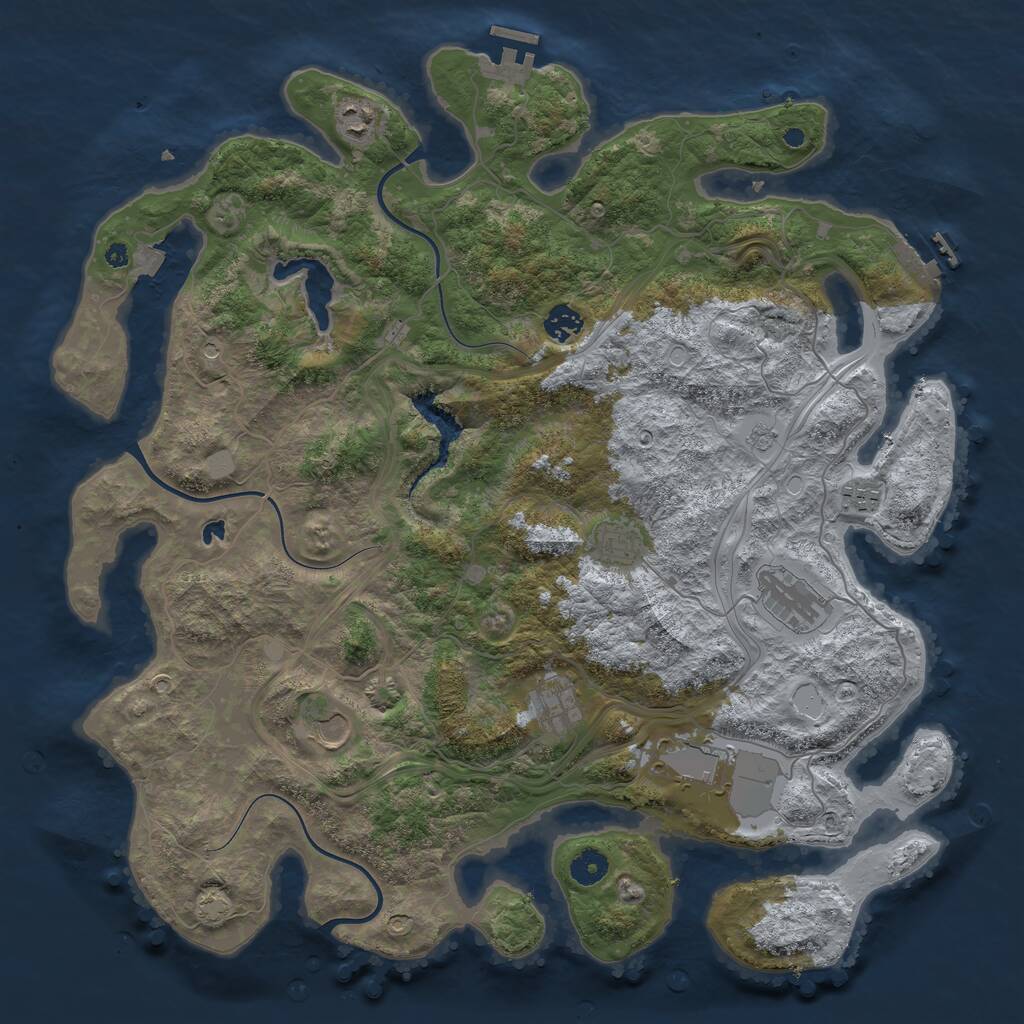 Rust Map: Procedural Map, Size: 4250, Seed: 953688441, 14 Monuments