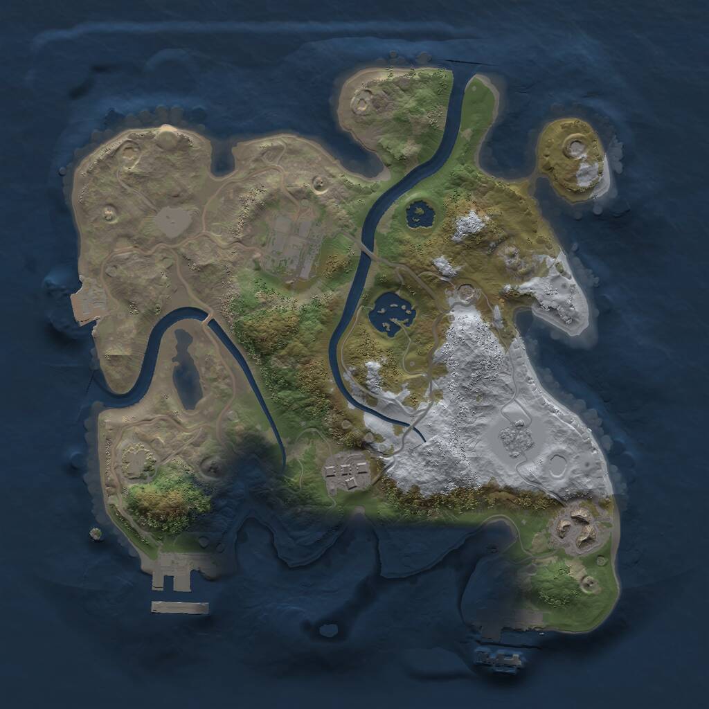 Rust Map: Procedural Map, Size: 2500, Seed: 5555, 10 Monuments