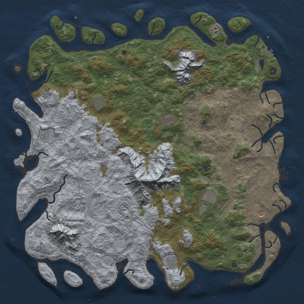 Rust Map: Procedural Map, Size: 6000, Seed: 83547, 20 Monuments