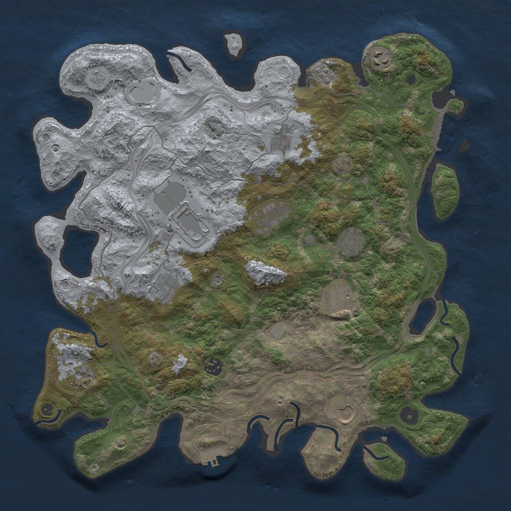 Rust Map: Procedural Map, Size: 4250, Seed: 1746117408, 20 Monuments