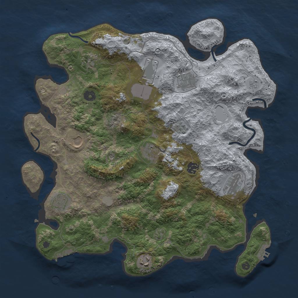 Rust Map: Procedural Map, Size: 3850, Seed: 18822106, 19 Monuments