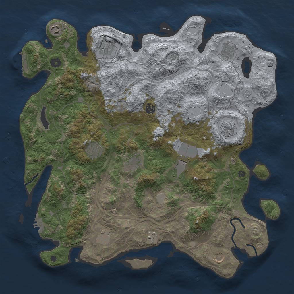 Rust Map: Procedural Map, Size: 4250, Seed: 32517, 20 Monuments