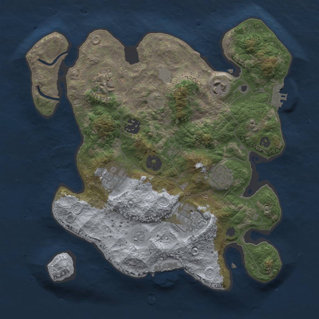 Rust Map: Procedural Map, Size: 3001, Seed: 6738, 14 Monuments