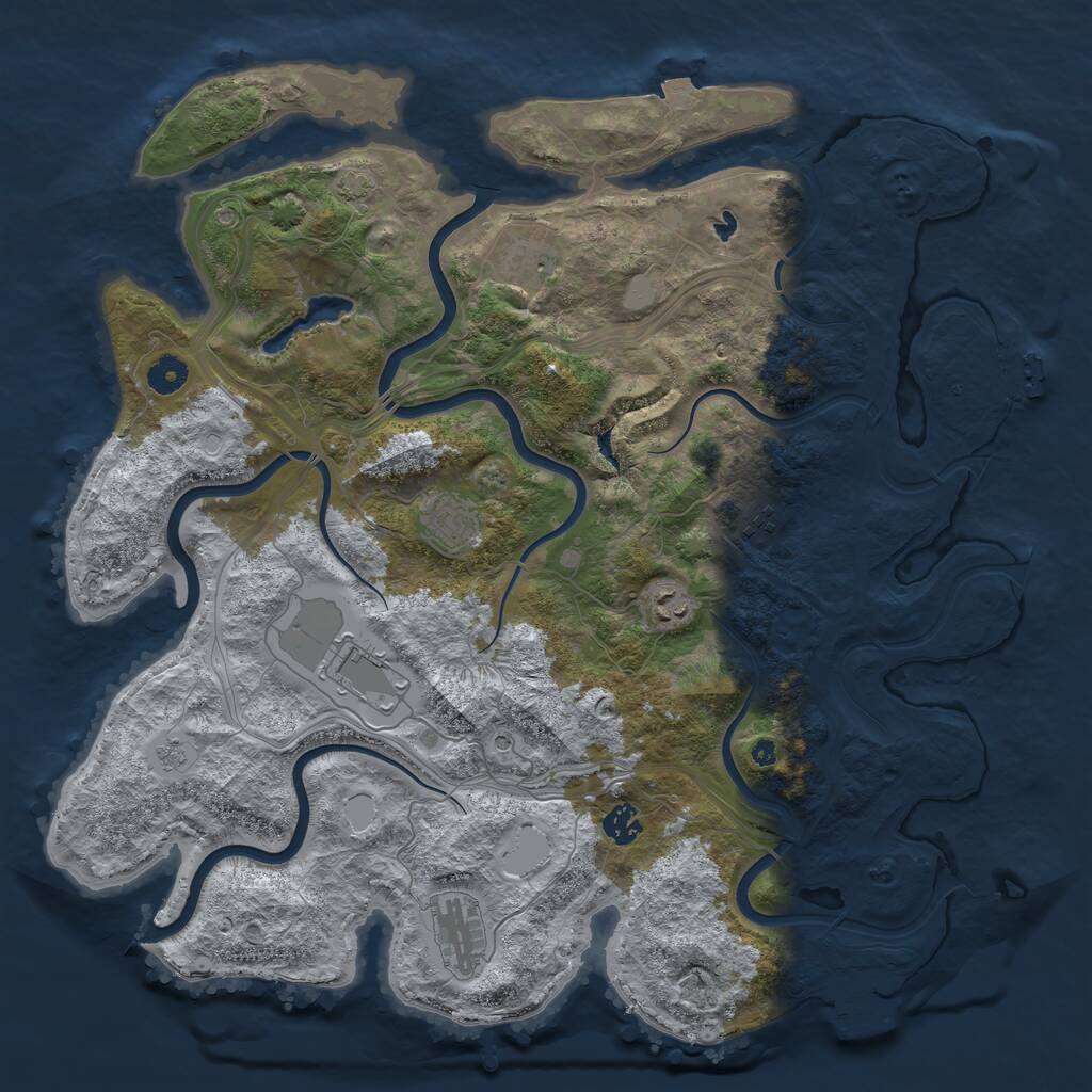 Rust Map: Procedural Map, Size: 4250, Seed: 1454656024, 13 Monuments