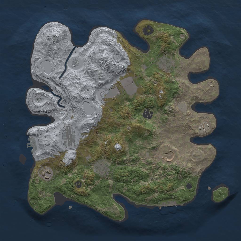 Rust Map: Procedural Map, Size: 3500, Seed: 1799038458, 17 Monuments