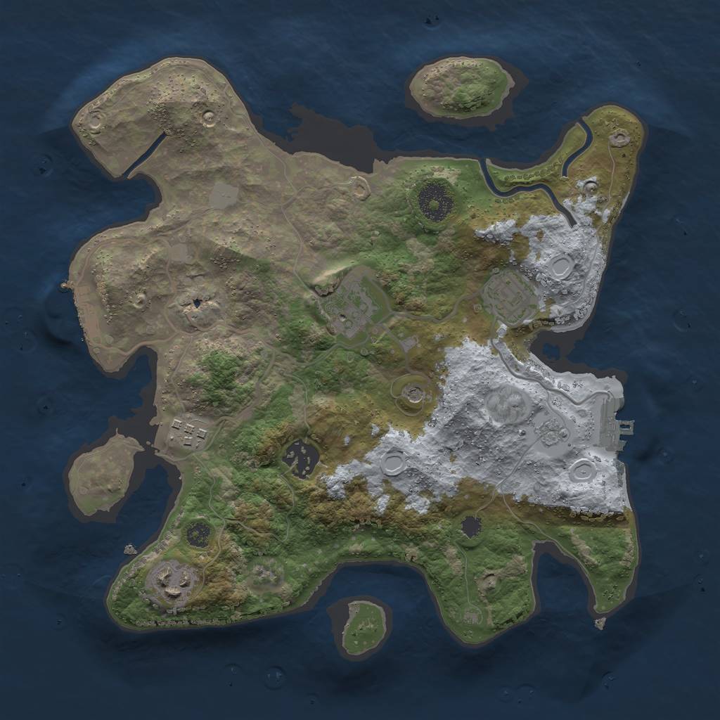 Rust Map: Procedural Map, Size: 3000, Seed: 1534405066, 14 Monuments