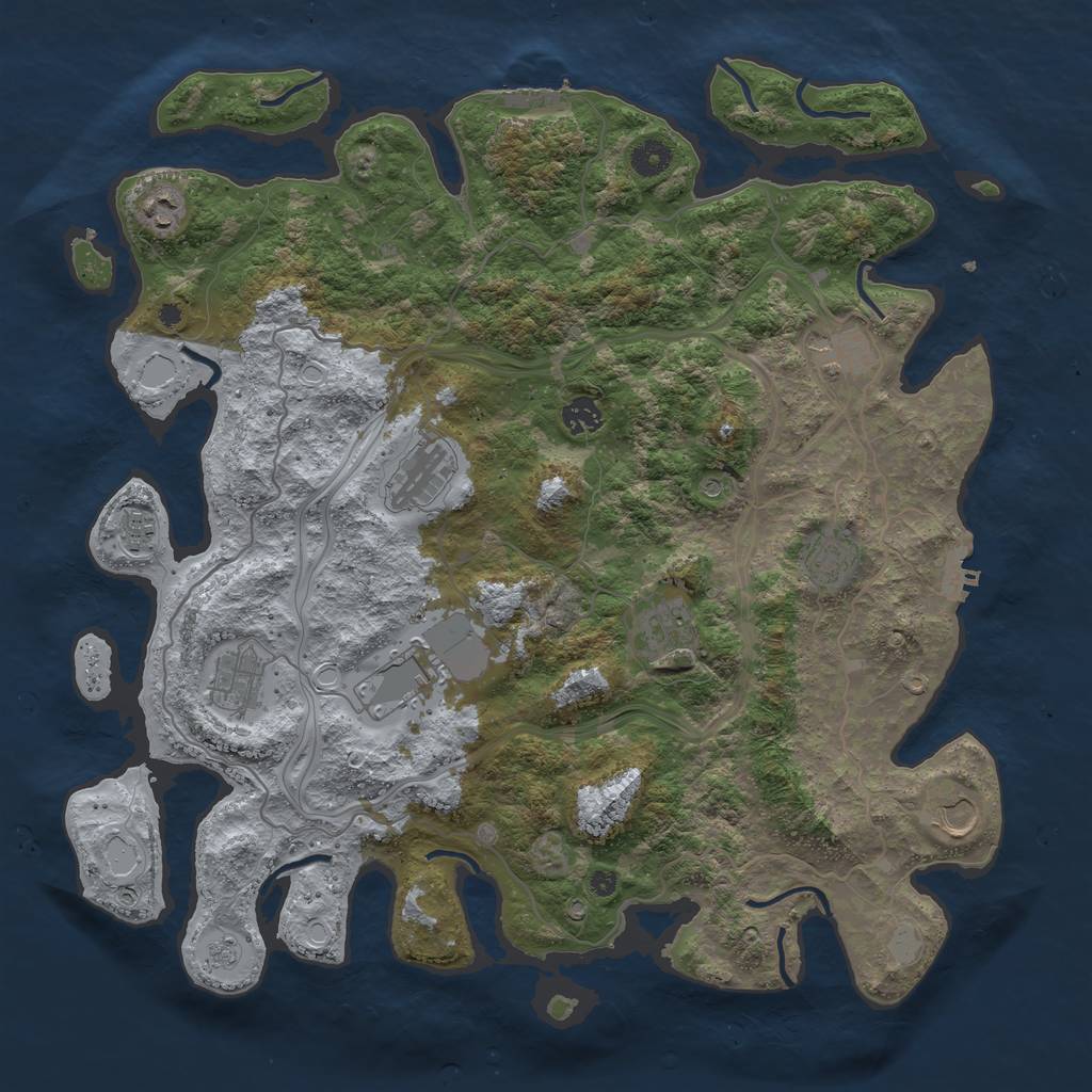 Rust Map: Procedural Map, Size: 4250, Seed: 1468123411, 19 Monuments