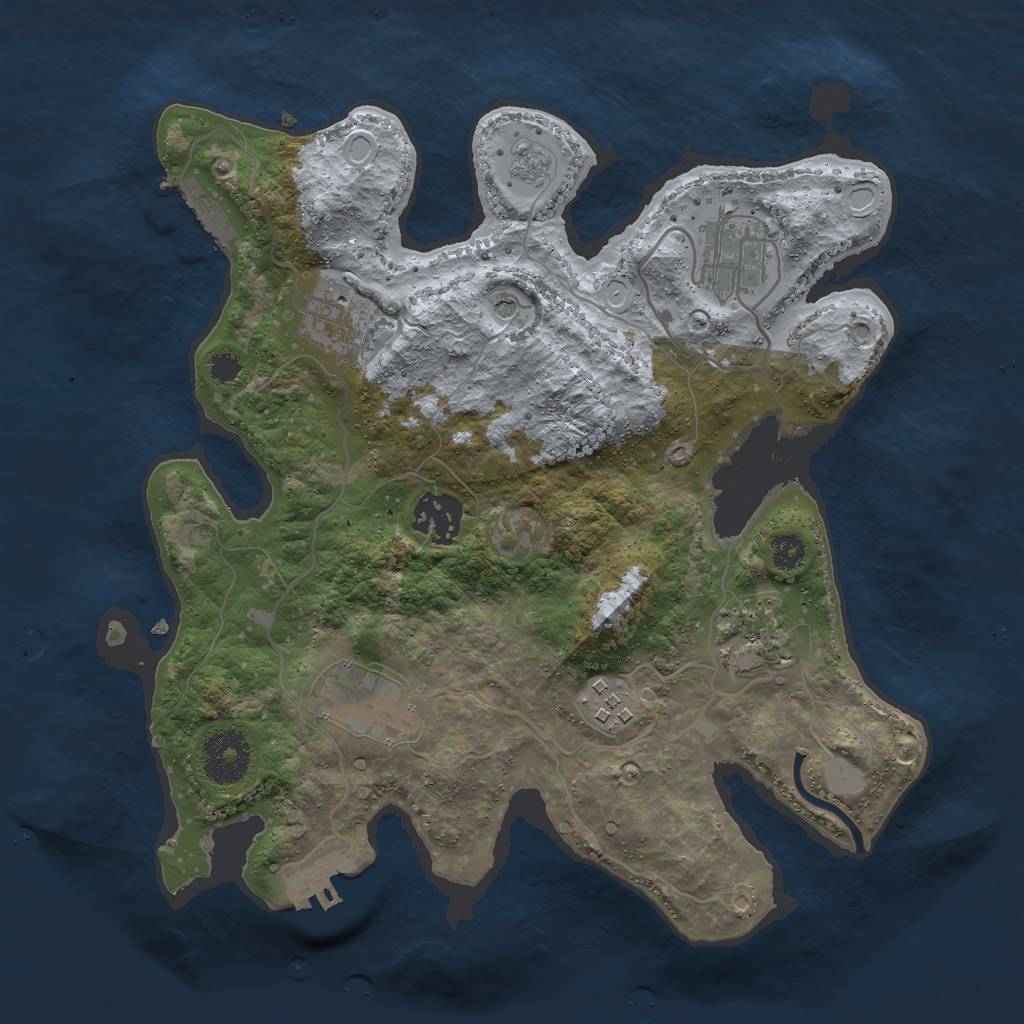Rust Map: Procedural Map, Size: 3000, Seed: 179141398, 15 Monuments