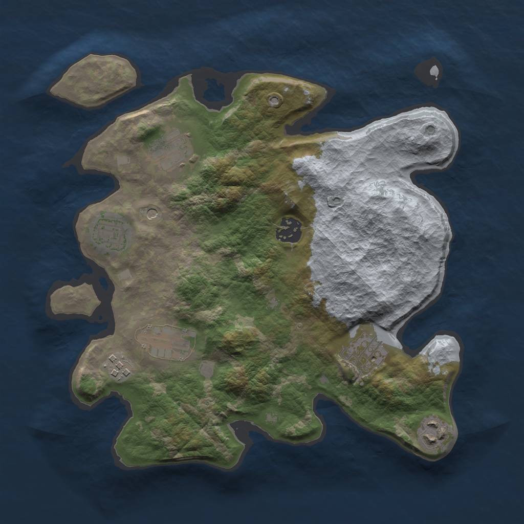 Rust Map: Barren, Size: 3000, Seed: 3112022, 10 Monuments