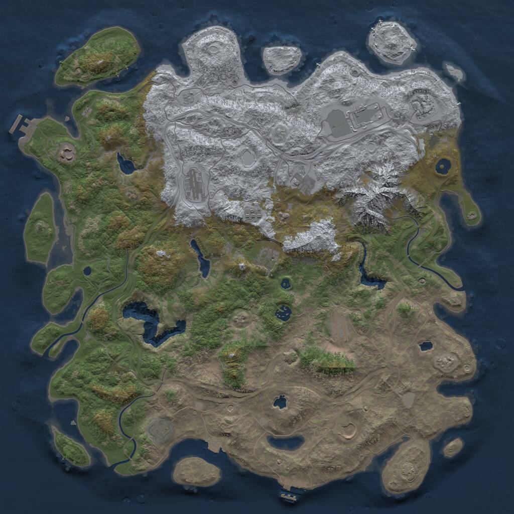 Rust Map: Procedural Map, Size: 5000, Seed: 10202022, 17 Monuments