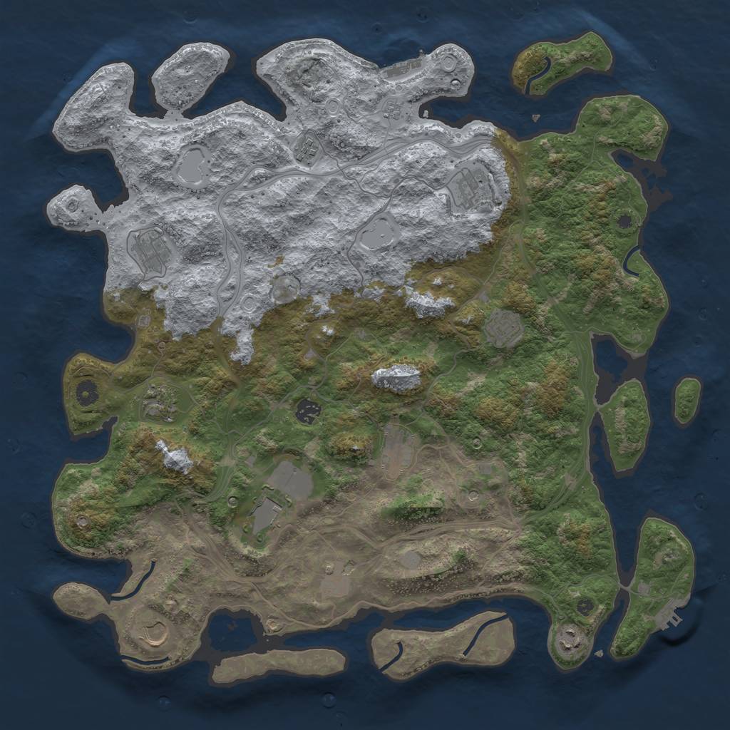 Rust Map: Procedural Map, Size: 4500, Seed: 456985, 20 Monuments