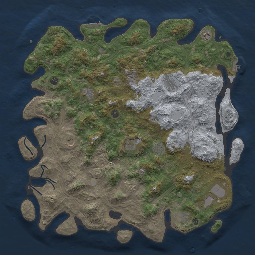 Rust Map: Procedural Map, Size: 4750, Seed: 171249343, 20 Monuments