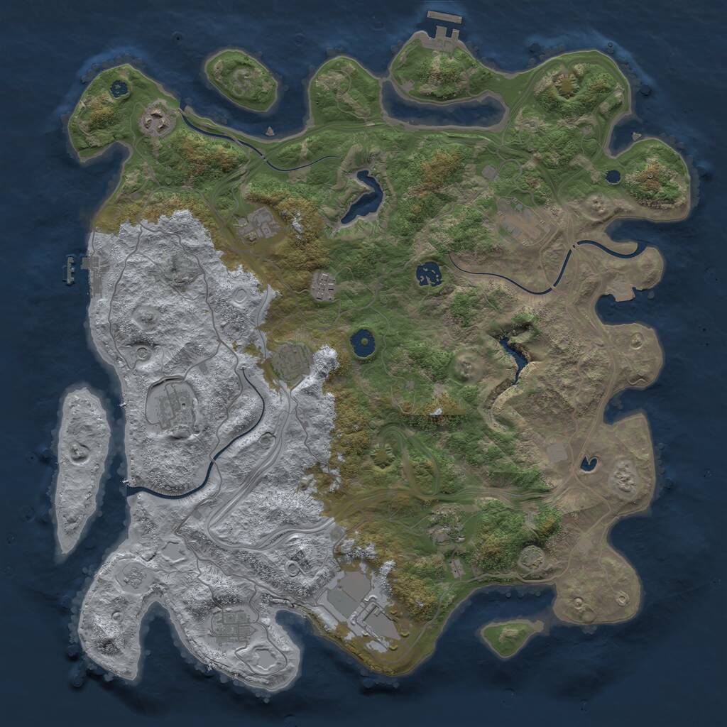 Rust Map: Procedural Map, Size: 4250, Seed: 7437143, 16 Monuments