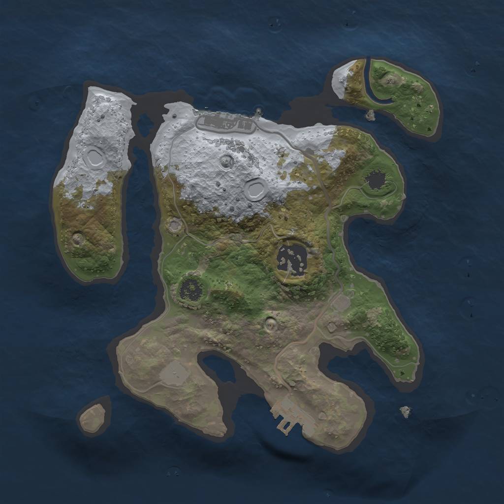 Rust Map: Procedural Map, Size: 2300, Seed: 691127589, 8 Monuments