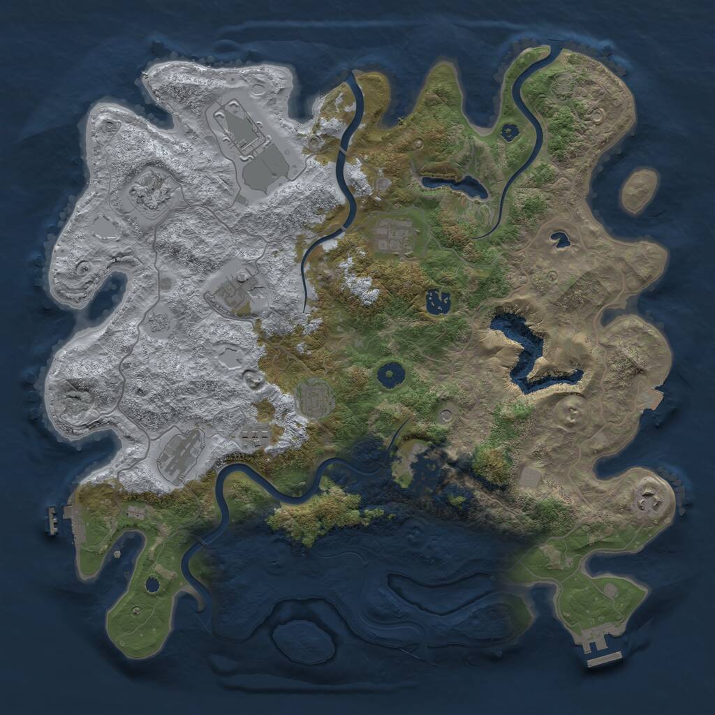 Rust Map: Procedural Map, Size: 4096, Seed: 78592, 16 Monuments