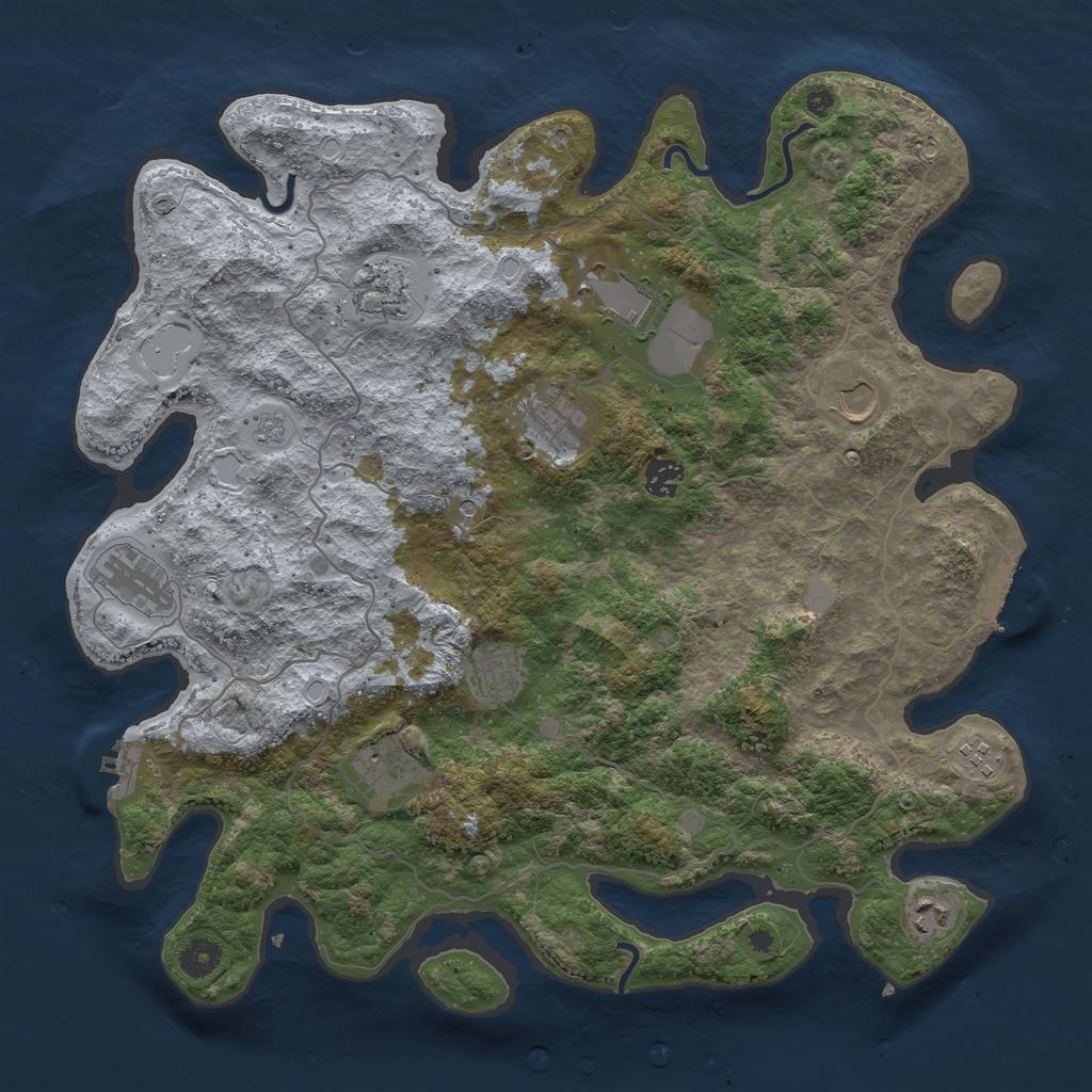 Rust Map: Procedural Map, Size: 4096, Seed: 78592, 19 Monuments