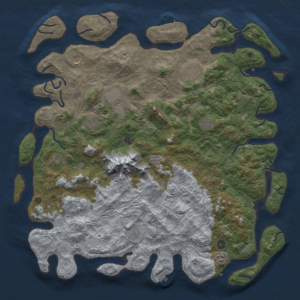 Rust Map: Procedural Map, Size: 5000, Seed: 9871513, 20 Monuments