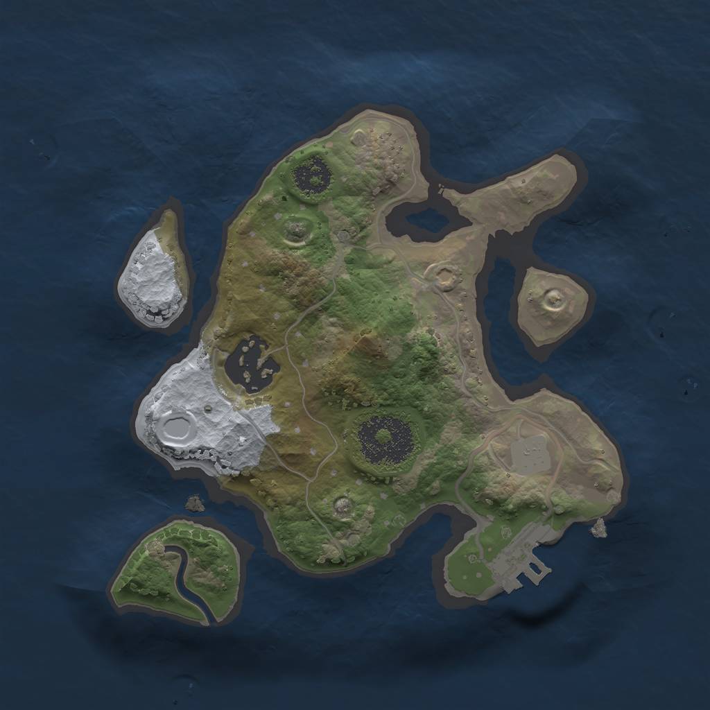 Rust Map: Procedural Map, Size: 2000, Seed: 123421, 7 Monuments