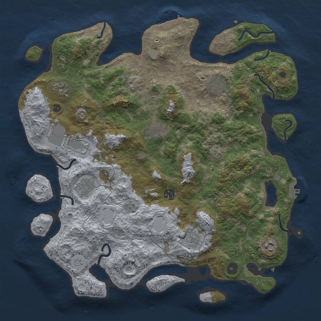 Rust Map: Procedural Map, Size: 4187, Seed: 23112022, 18 Monuments