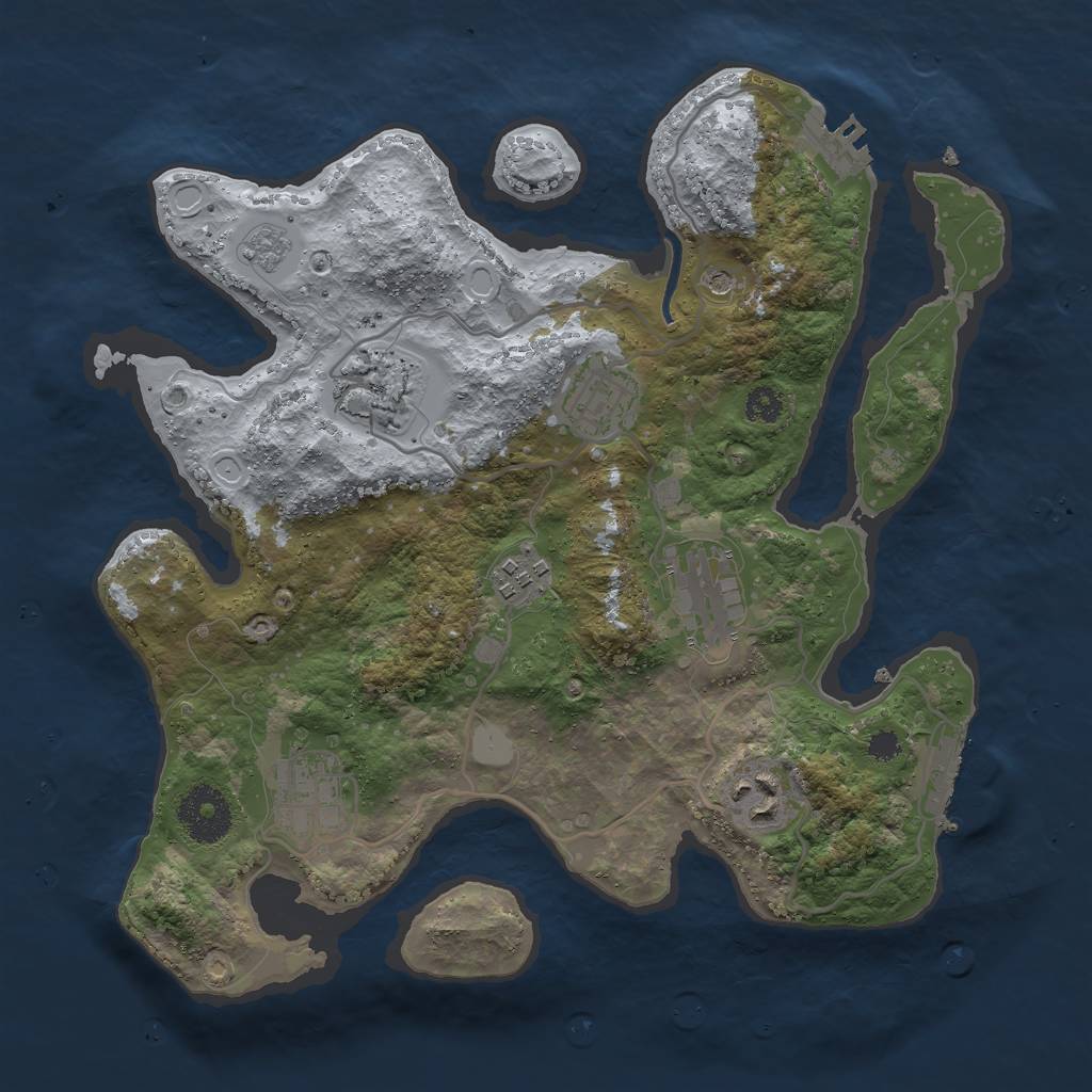 Rust Map: Procedural Map, Size: 3000, Seed: 100276, 15 Monuments