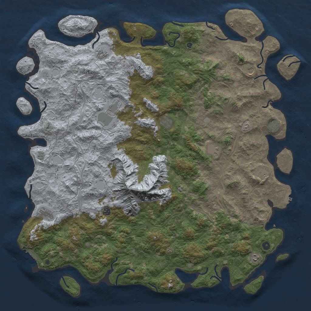 Rust Map: Procedural Map, Size: 6000, Seed: 69420444, 20 Monuments