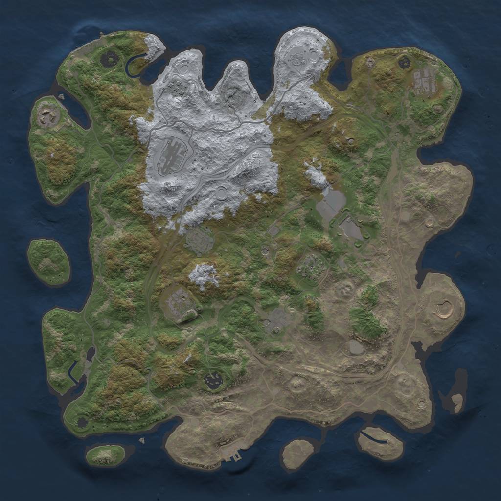 Rust Map: Procedural Map, Size: 4250, Seed: 806413144, 20 Monuments