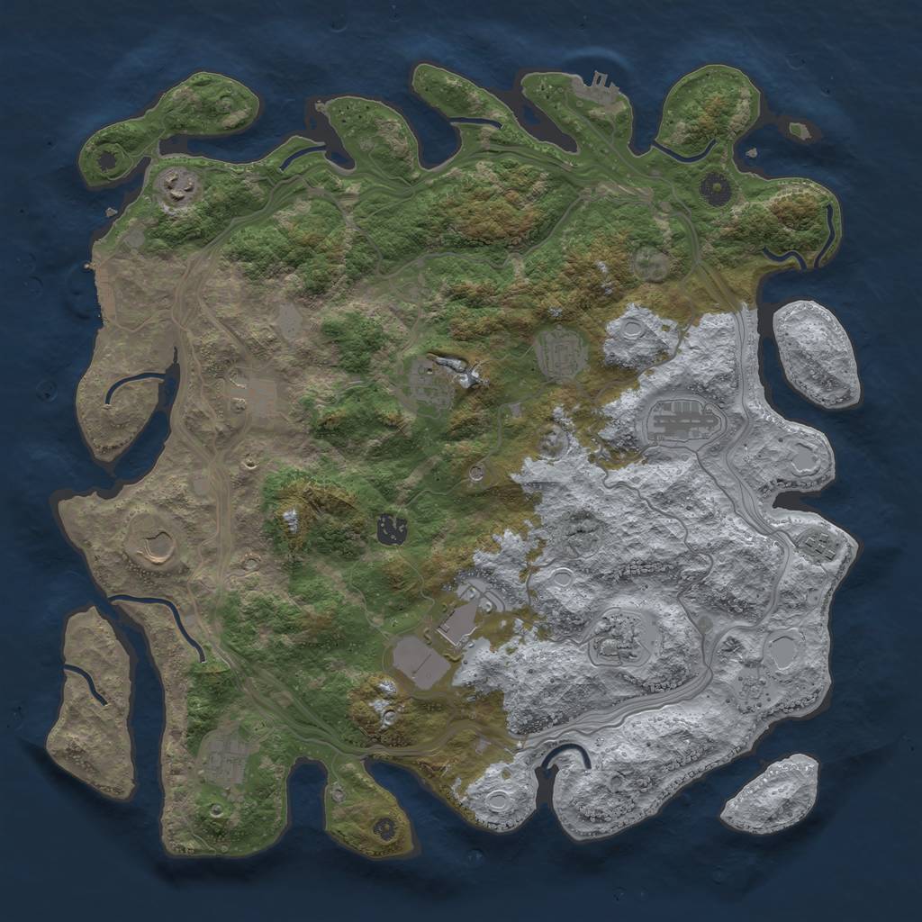 Rust Map: Procedural Map, Size: 4300, Seed: 446198470, 20 Monuments