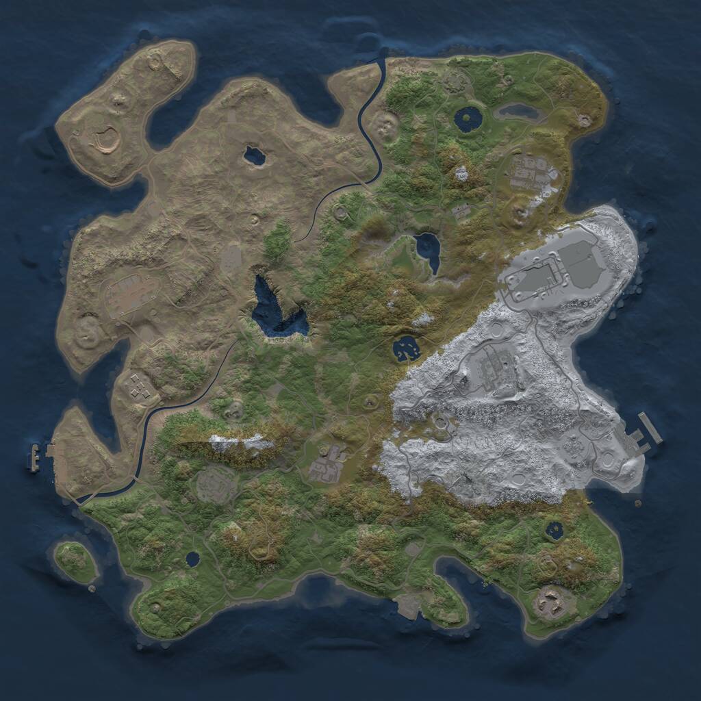 Rust Map: Procedural Map, Size: 4000, Seed: 466663372, 16 Monuments