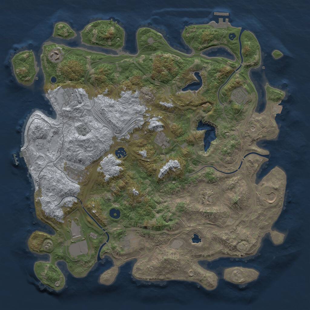 Rust Map: Procedural Map, Size: 4300, Seed: 328607681, 17 Monuments