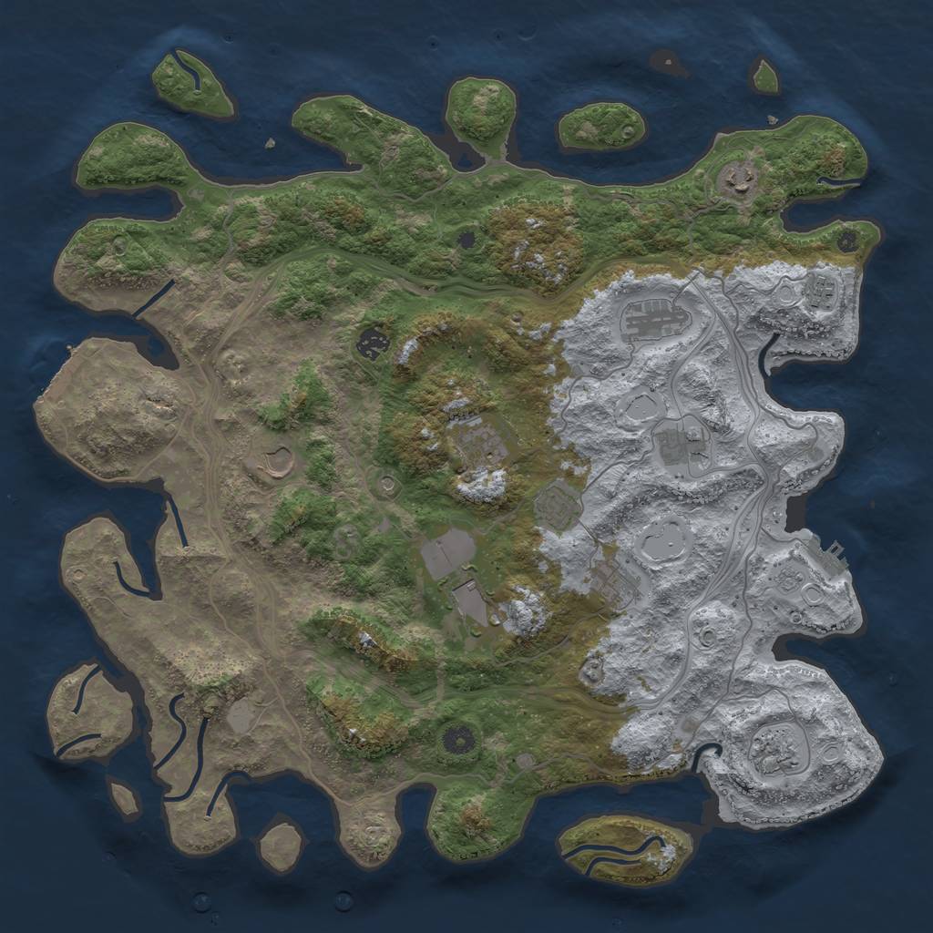 Rust Map: Procedural Map, Size: 4500, Seed: 1170439017, 20 Monuments