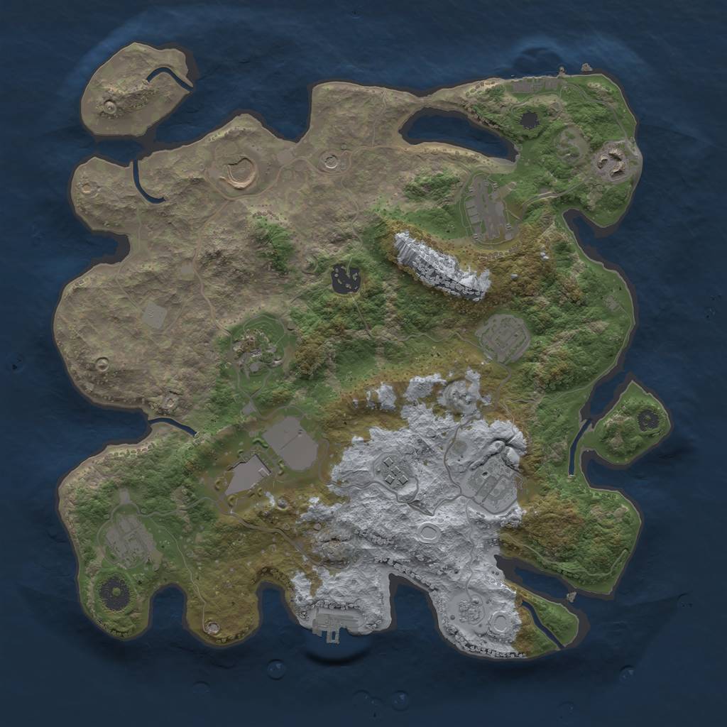 Rust Map: Procedural Map, Size: 3500, Seed: 240676867, 19 Monuments