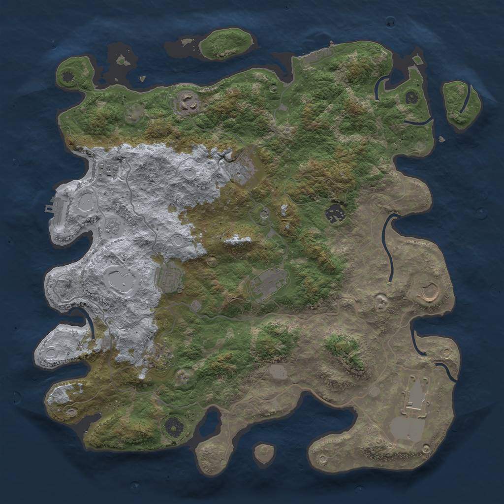 Rust Map: Procedural Map, Size: 4010, Seed: 6, 18 Monuments