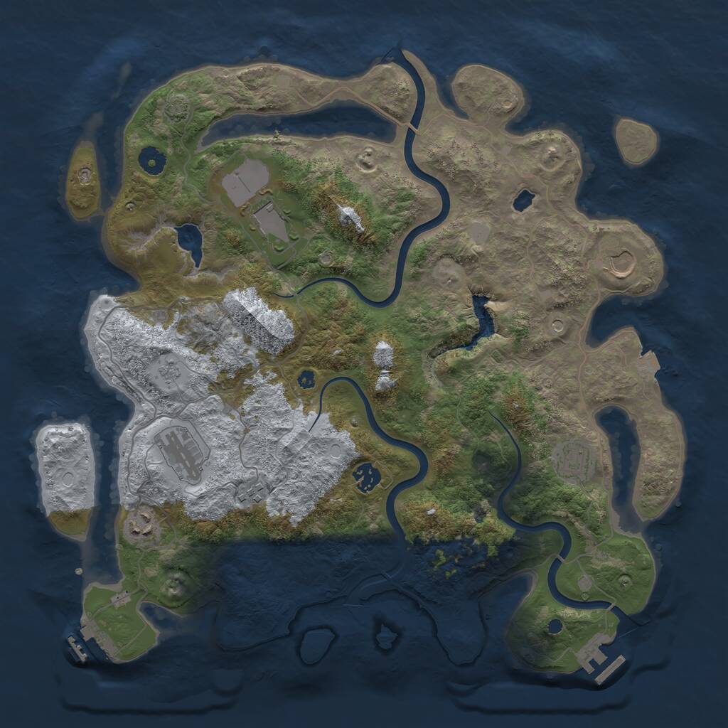 Rust Map: Procedural Map, Size: 4000, Seed: 1299287351, 13 Monuments