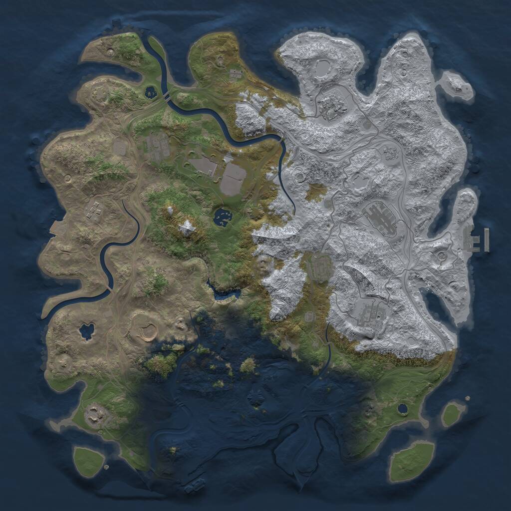 Rust Map: Procedural Map, Size: 4250, Seed: 8457215, 16 Monuments