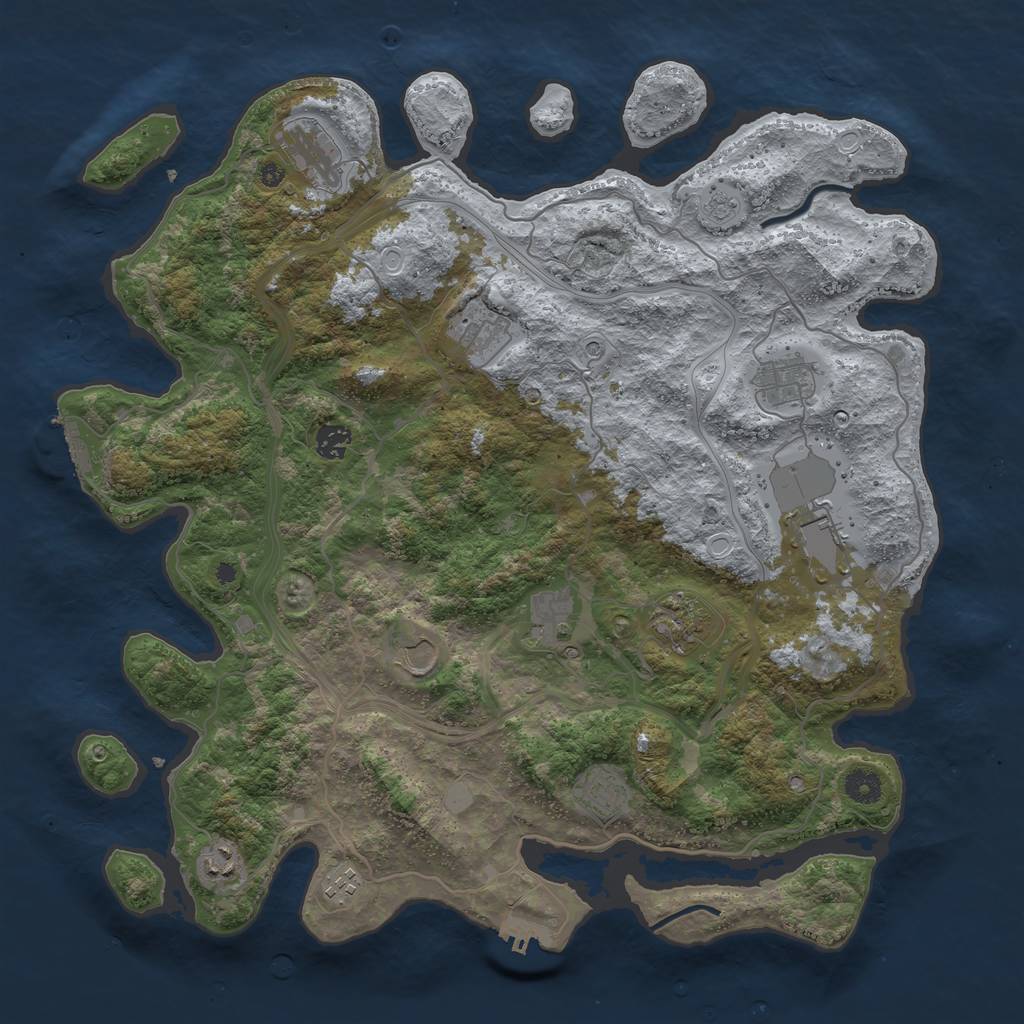 Rust Map: Procedural Map, Size: 4250, Seed: 88571321, 20 Monuments