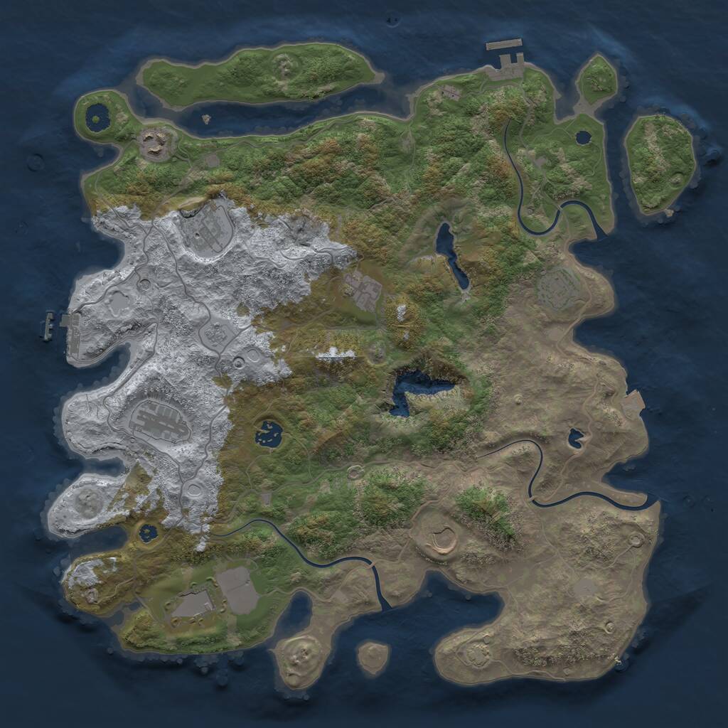 Rust Map: Procedural Map, Size: 4100, Seed: 6, 14 Monuments