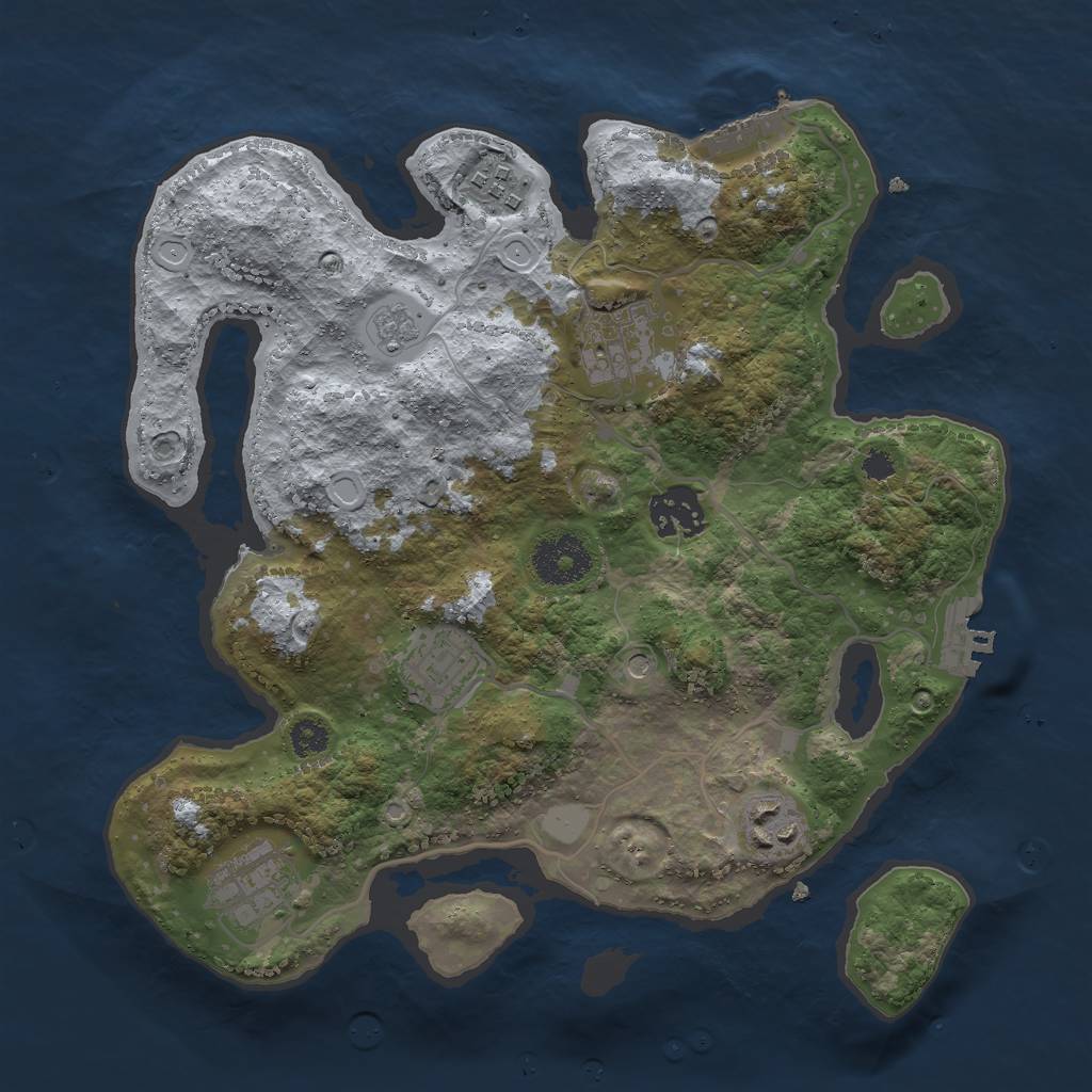 Rust Map: Procedural Map, Size: 3000, Seed: 986480559, 15 Monuments
