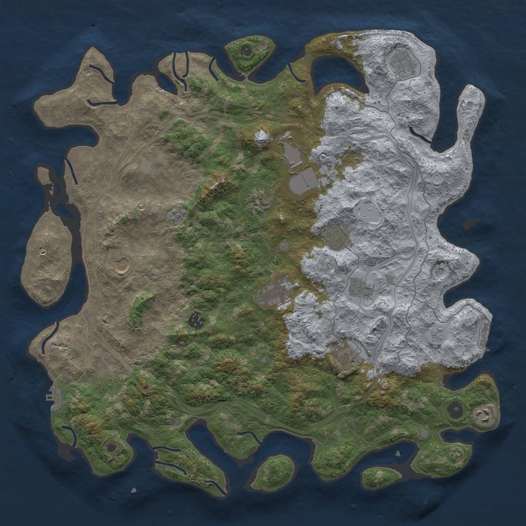 Rust Map: Procedural Map, Size: 4800, Seed: 613166325, 20 Monuments