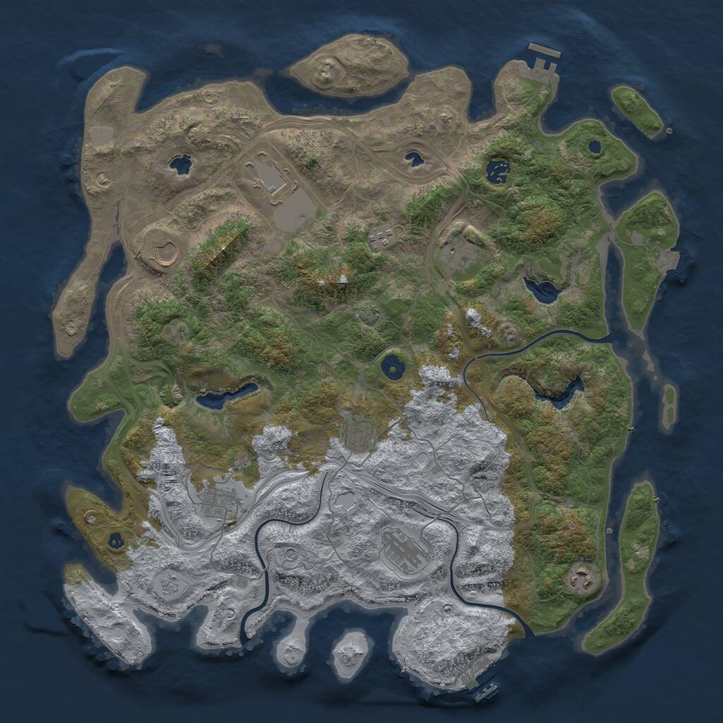 Rust Map: Procedural Map, Size: 4500, Seed: 456456431, 15 Monuments
