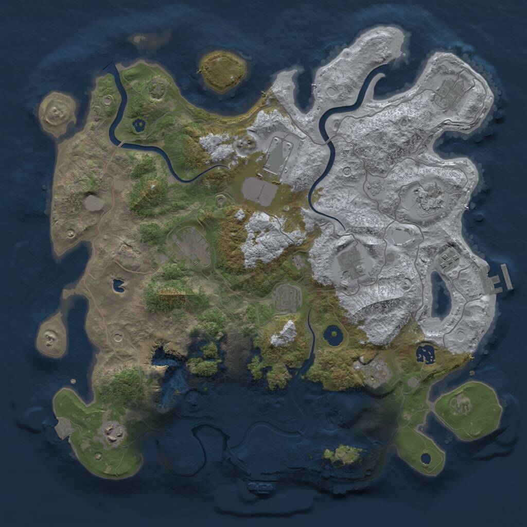 Rust Map: Procedural Map, Size: 4000, Seed: 284910480, 16 Monuments