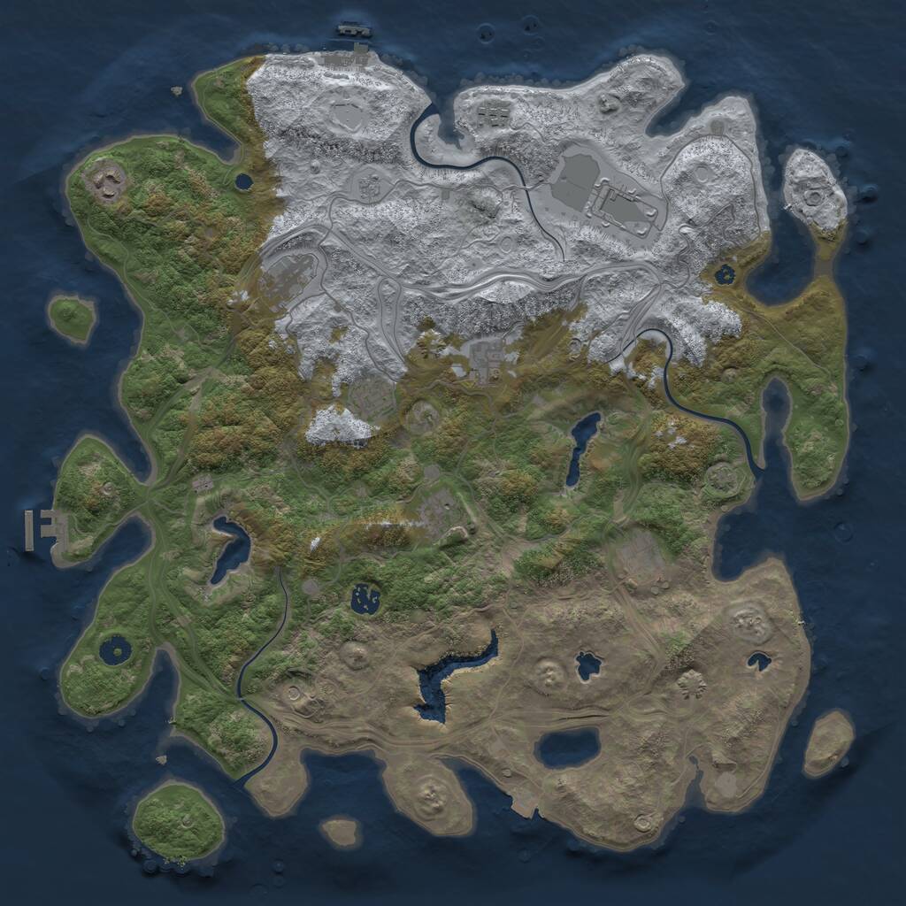 Rust Map: Procedural Map, Size: 4500, Seed: 1587476499, 15 Monuments