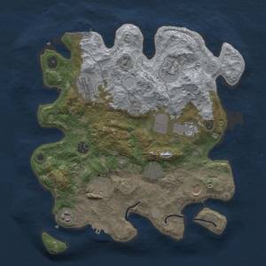 Thumbnail Rust Map: Procedural Map, Size: 3500, Seed: 17475332, 18 Monuments