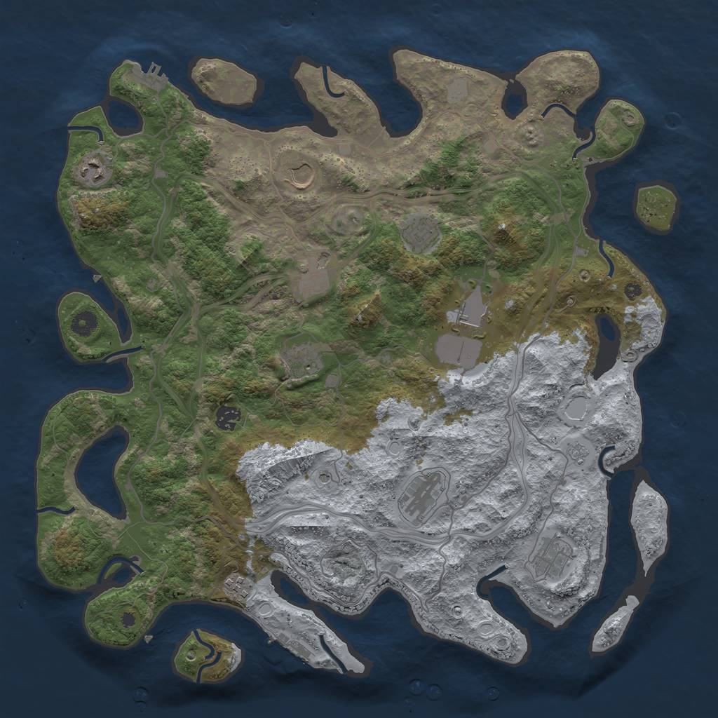 Rust Map: Procedural Map, Size: 4250, Seed: 1959113456, 19 Monuments