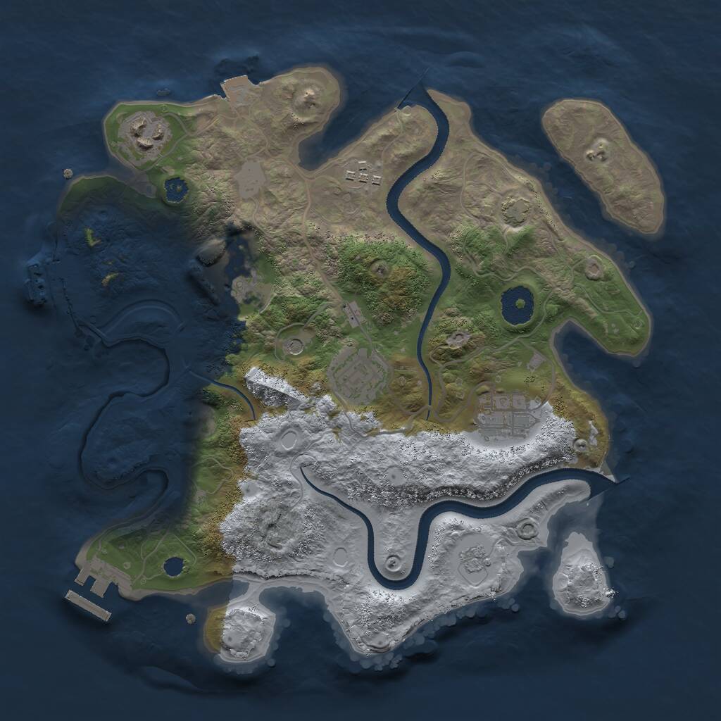 Rust Map: Procedural Map, Size: 3000, Seed: 11969, 11 Monuments