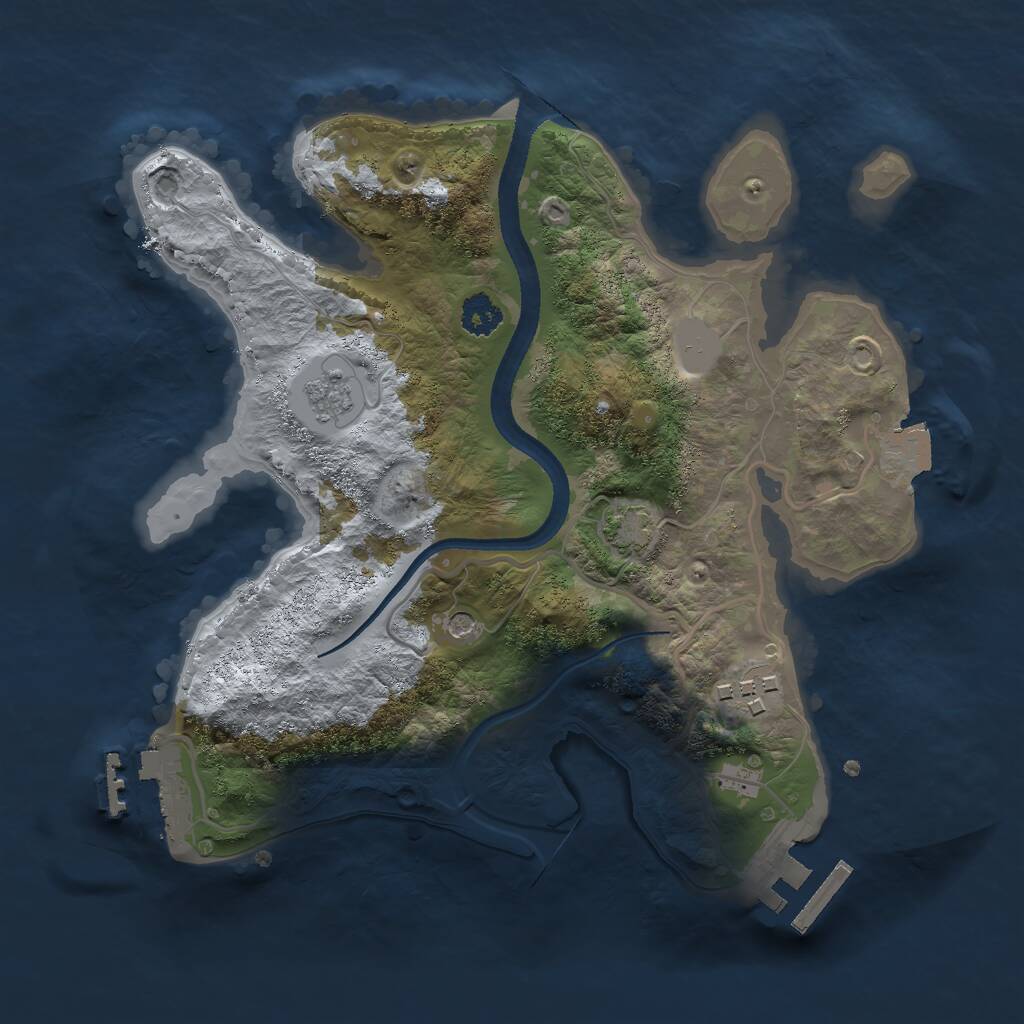 Rust Map: Procedural Map, Size: 2500, Seed: 4044, 7 Monuments